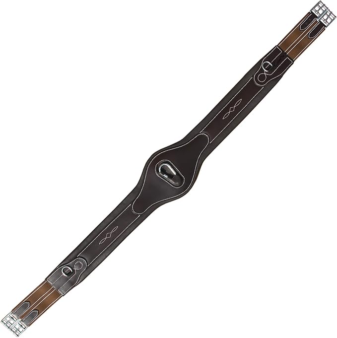 Exion Designer Anatomic Snap Over Lay Girth | Comfortable Leather Horse Girth for English Saddles | Jumping &amp; Riding