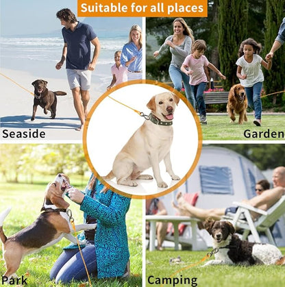 Dog tie Out Cable, 10/20/25/30/50/70/100 feet, Suitable for Dogs up to 350 pounds, Dog Cable with Swivel Buckle, Lightweight, Non-Winding, for Outdoor Camping, Yard Dog Cable (Orange, 20FT)