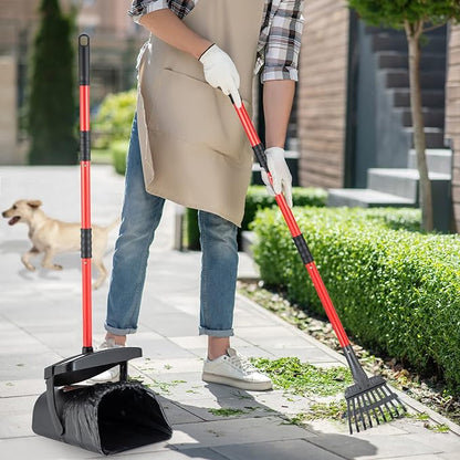 Pooper Scooper Large Swivel Bin &amp; Rake for Large &amp; Small Dogs Non-Breakable Dog Poop Scooper with 20 Waste Bags Easy to Clean Pet Waste Use on Grass, Dirt or Gravel - Pet Supplies