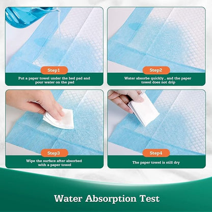 Bed Pads Disposable 30" x 36" [100 Count] Adult Incontinence Underpads, Heavy Duty Absorbent Pee Pad, XL Chucks Leakproof, Extra Large Puppy Training Pad, Waterproof Baby Changing Pad