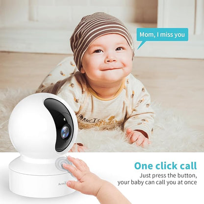 Pet Camera, 2K HD Dog Camera with Phone APP, 360° Pan/Tilt View Puppy Cam, One Click Call for Baby Monitor, MagivPix Night Vision,Motion Tracking Alarm with Cloud/Local SD -2 Pack
