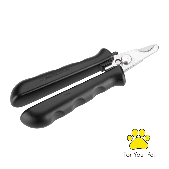 Tweezerman Large Nail Clippers for Dogs &amp; Cats, Manual Professional Cat &amp; Dog Nail Trimmer with Ergonomic Handle