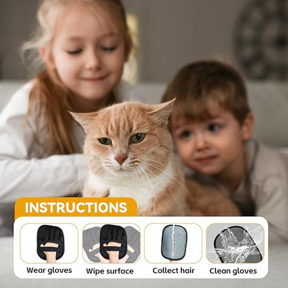 Pet Hair Removal Glove,Pet Hair Remover for Cat &amp; Dog,New Upgraded Electrostatic Gloves Pet Hair,Reusable Electro Static Pet Hair Remover Electrostatic Gloves &amp; Dog Hair Collector Keychain