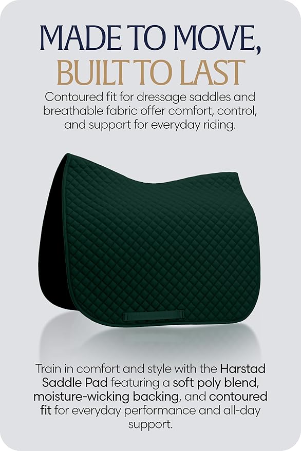 Equinavia Harstad Dressage Saddle Pad | Classic &amp; Durable | Moisture-Wicking Tricot Backing