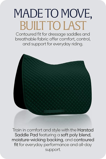 Equinavia Harstad Dressage Saddle Pad | Classic &amp; Durable | Moisture-Wicking Tricot Backing