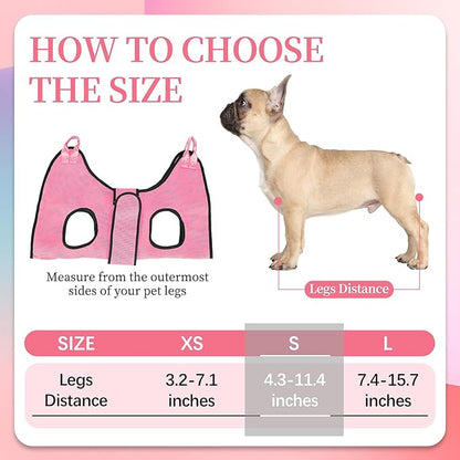 PatiencET Dog Grooming Hammock, Pet Grooming Hammock for Cats &amp; Dogs with Security Strap, Dog Sling for Nail Trimming with Nail Clippers/Trimmer, Nail File, Pet Comb(Pink S)