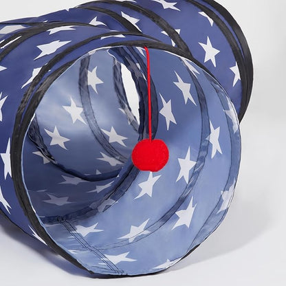 Tempcore 3 Way Collapsible Cat Tunnels, Indoor Cat Toys with Peek Hole &amp; Boredom Breaker Ball for Kittens &amp; Puppies