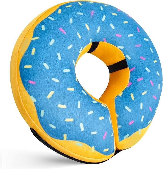 Katoggy Inflatable Dog Cone Collar for Post-Surgery Dogs &amp; Cats, Soft Adjustable Blow-Up Donut E-Collar for Small, Medium &amp; Large Pets