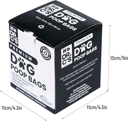 Certified 65% PCR (Post Consumer Recycled) Plastic and 35% Plant Based Dog Poop Bags - Dr. C&