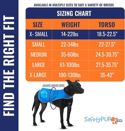 Dog Reflective Vest – Hi-Vis Fluorescent Visibility That Helps to Safeguard Your Pet On/Off Leash in Urban &amp; Rural Areas (Blue, X-Small)