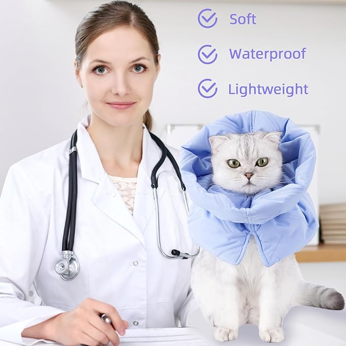 Soft Cat Cone Collar for Recovery - Adjustable, Lightweight Elizabethan Collar Alternative for Small Cats &amp; Kittens