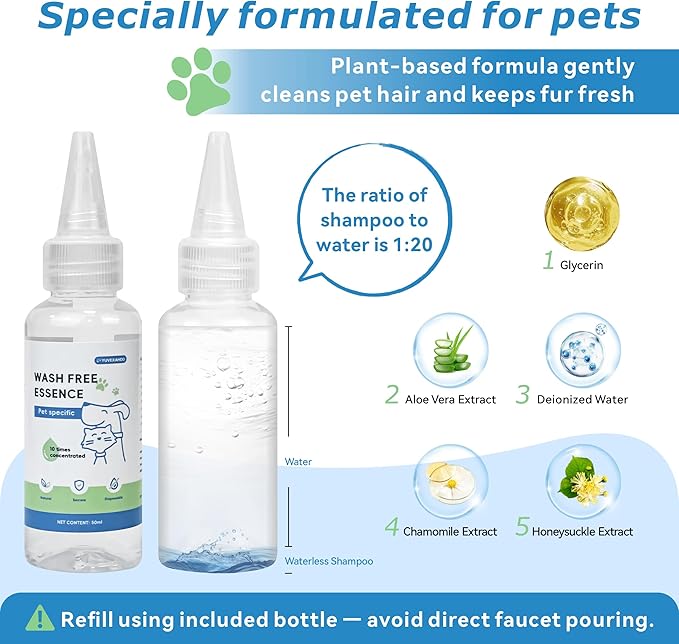 4-in-1 Pet Steam Brush for Dog &amp; cat brush for shedding，Spray Hair Removal Comb with Waterless Shampoo–Self-Cleaning Pet Grooming Tool for Shedding, Anti-Static &amp; Skin-Friendly Design