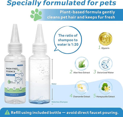 4-in-1 Pet Steam Brush for Dog &amp; cat brush for shedding，Spray Hair Removal Comb with Waterless Shampoo–Self-Cleaning Pet Grooming Tool for Shedding, Anti-Static &amp; Skin-Friendly Design