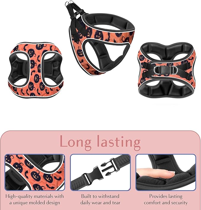 Comfort Fit Dog Harness Soft Padded No Pull Harness with Adjustable Buckles for Small Medium Large Dogs Step in Pet Vest with Easy Control Handle for Walking Jogging Running Training Dogs &amp; Puppies