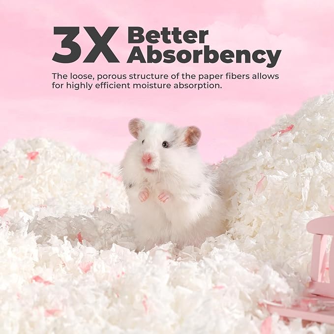 mini&amp;moe Guinea Pig Bedding 25 Liters: Dust-Free and Odor Control Moisture Absorbent Natural Paper Small Pet Bedding - for Guinea Pigs, Hamsters, Rabbits, and Small Animal