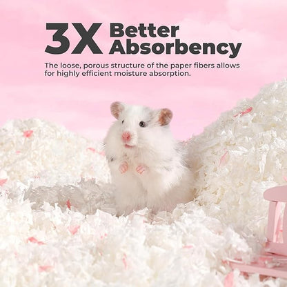 mini&amp;moe Guinea Pig Bedding 25 Liters: Dust-Free and Odor Control Moisture Absorbent Natural Paper Small Pet Bedding - for Guinea Pigs, Hamsters, Rabbits, and Small Animal