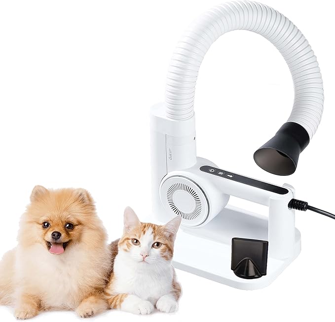 DUZ V3 Professional Quality Pet Dryer: 2-in-1 Portable &amp; Hands-Free Grooming, Low-Noise &amp; Stress-Free Drying, Multi Speed &amp; Temperature, Comfortable for All Dogs and Cats
