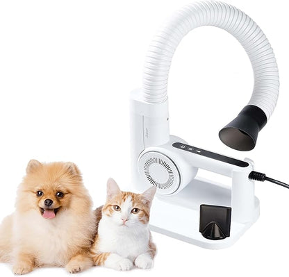 DUZ V3 Professional Quality Pet Dryer: 2-in-1 Portable &amp; Hands-Free Grooming, Low-Noise &amp; Stress-Free Drying, Multi Speed &amp; Temperature, Comfortable for All Dogs and Cats