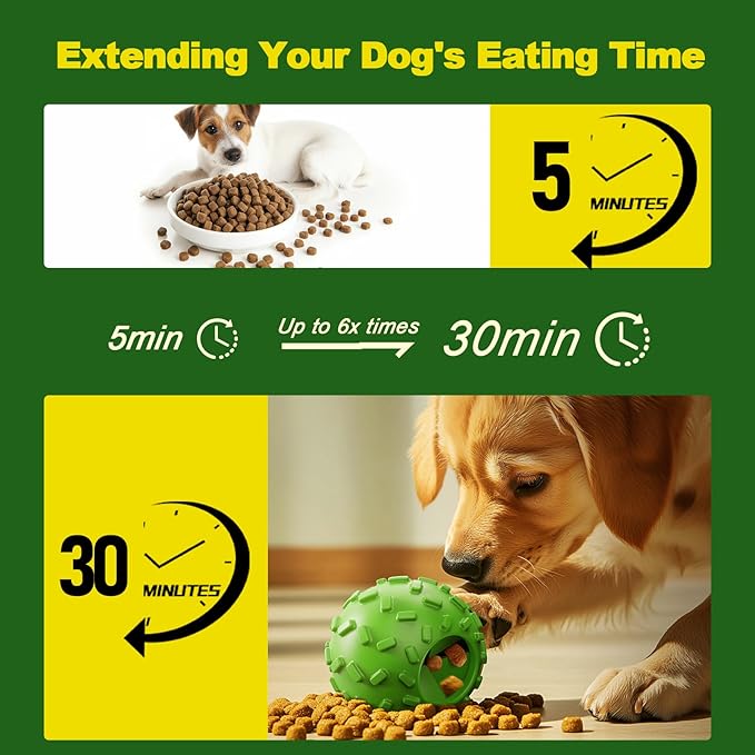 Dog Puzzle Toy 2 Pack – Cognitive Dog Treat Toy,Interactive Dog Toys for Treat Dispensing, Slow Feeder for Mental Stimulation &amp; Anxiety Relief, Puppy Training Toy, Natural Rubber
