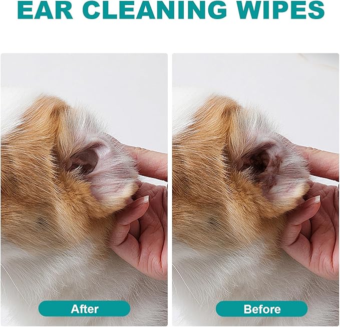 Pet Dental Finger Wipes for Cats &amp; Dogs - 50 Count | Plaque Remover, Tartar Control &amp; Breath Freshener | Soft Gauze Teeth Cleaning Pads for Pets