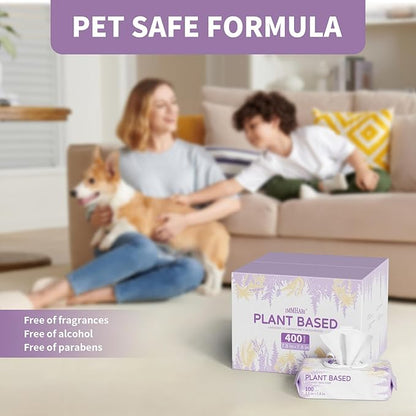100 PCS Dog Wipes for Paws and Butt Hypoallergenic Pets Cleansing &amp; Deodorizing Anal Gland Hygienic Puppy Wipes for Dogs Face and Body Wipes Cleaning Fur Doggie Wipes Doggy Wipes (Lavender)