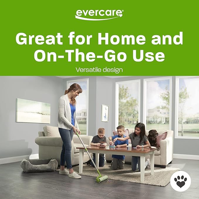 Evercare 10” Mega All-Purpose Pet Hair Lint Roller Refill, 50 Sheets – Sticky Roller for Pet Hair, Cat &amp; Dog Hair Remover, Lint Remover, Pet Hair Remover for Furniture, Clothing &amp; Cars