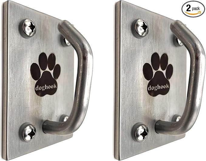 Canine Hitch- Secure Dog Leash Parking Mounted Indoor – Outdoor Wall Hook - Tie Out Stainless Steel Practical Lead Management for Home &amp; Business, Ultimate Strength 2 Pack