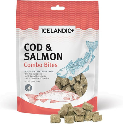 Icelandic+ Plus Cod &amp; Salmon Combo Bites Dog Treat 3.0-oz Bag