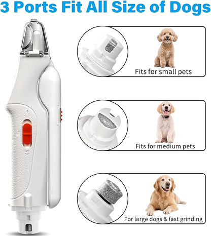2 in 1 Dog Nail Clippers &amp; Cat Nail Clippers Trimmers for Large Medium Small Dogs Cats Claw Trimmer Quick Sensor and Safety Guard USB Rechargeable Dogs Nail Trimmer with Catcher &amp; 2 LED Lights