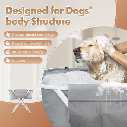 Portable Dog Bathtub, Elevatable Dog Washing Station for Bathing Shower and Grooming, Collapsible Dog Bath Tub for Small/Medium/Large Dogs, Cats &amp; Other Pet (Medium Dogs Bathtub)