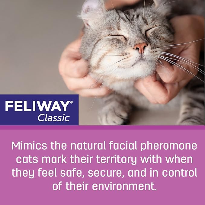 FELIWAY Classic Cat Calming Pheromone Diffuser: 1 Diffuser Kit &amp; 3 Refills