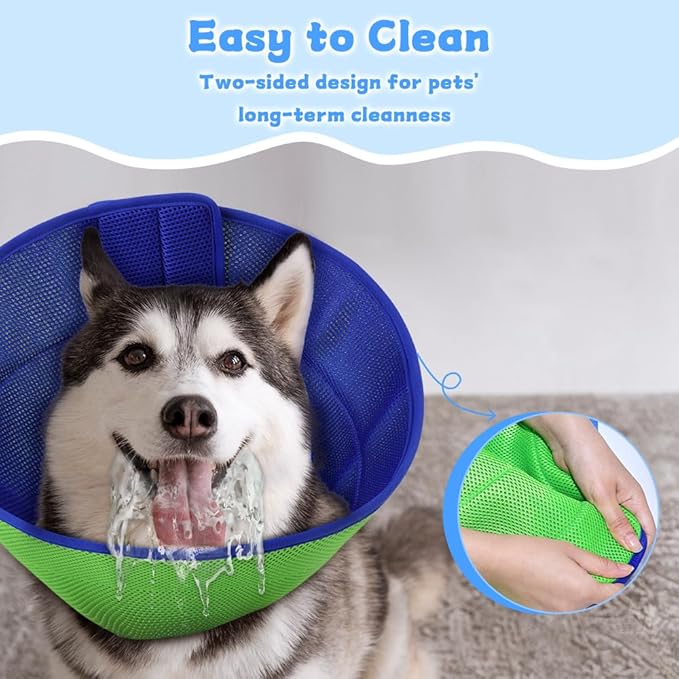 Dog Cone Soft Recovery Collars &amp; Cones After Surgery for Medium Large Dogs, Comfy Ecollars to Stop Licking, Adjustable, Dog Ecollars for Recovery Fabric: Soft Comfort, Ecollars of Shame Alternatives