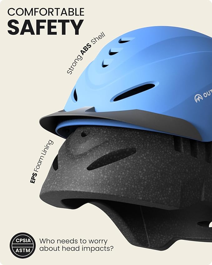 OutdoorMaster Equestrian Helmet, Horse Riding Helmet with Sun Visor and Excellent Ventilation, Adjustable Safe Helmet for Men, Women &amp; Youth