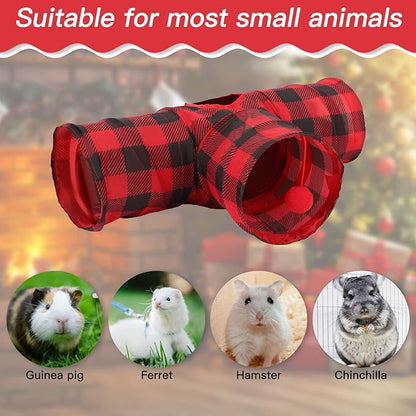 Rypet Guinea Pig Tunnels &amp; Tubes Collapsible 3 Way Small Animals Hideaway Activity Tunnel Toys for Guinea Pig Chinchilla Ferret Hamster
