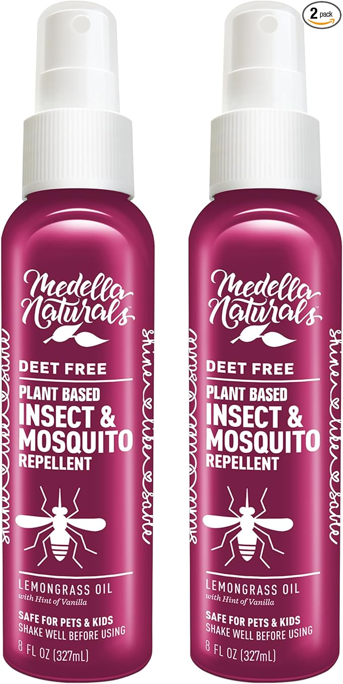 Shine Like Sable Deet-Free Insect &amp; Mosquito Repellent 2 Pack 8oz – Kid &amp; Pet-Safe, Pleasant Insect Repellent w/Lemongrass Oil - Insect Repellent Against Mosquitoes, Gnats, Black Flies, &amp; No-See-ums