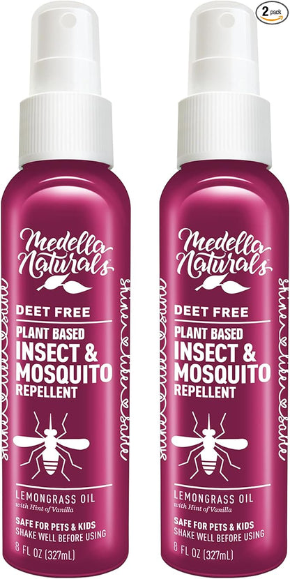Shine Like Sable Deet-Free Insect &amp; Mosquito Repellent 2 Pack 8oz – Kid &amp; Pet-Safe, Pleasant Insect Repellent w/Lemongrass Oil - Insect Repellent Against Mosquitoes, Gnats, Black Flies, &amp; No-See-ums