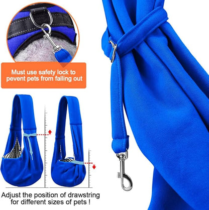 Tomkas Small Dog Sling Carrier - Classic Pocket &amp; Classic Strap - for 3-10 lbs Pets(Royal Blue)