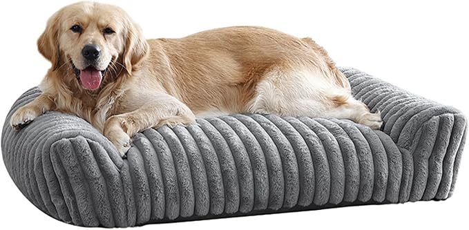 Arlee Saddle Sofa Memory Foam Pet Bed, Comfortable &amp; Washable, Ideal for Dogs and Puppies, Extra Comfort, Couch Design, Crate &amp; Kennel Furniture, Pet Supplies &amp; Essentials, Grey, Large