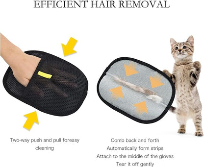 5pc Pet Hair Removal Gloves, Reusable Cats &amp; Dogs Pet Hair Removal Tool,Efficient Pet Hair Removal Electrostatic Gloves is Suitable for Clothes, Sofas, Beds and Carpets