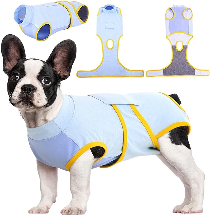 Kuoser Recovery Suit for Dogs Cats After Surgery, Professional Pet Recovery Shirt Dog Abdominal Wounds Bandages, Substitute E-Collar &amp; Cone,Prevent Licking Dog Onesies Pet Surgery Recovery Suit