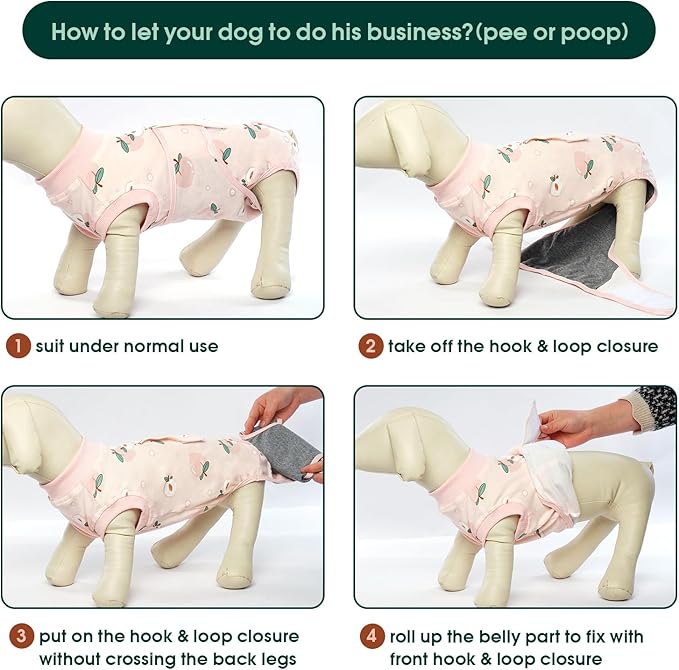 Kuoser Recovery Suit for Dogs Cats After Surgery, Professional Pet Recovery Shirt Dog Abdominal Wounds Bandages, Substitute E-Collar &amp; Cone,Prevent Licking Dog Onesies Pet Surgery Recovery Suit