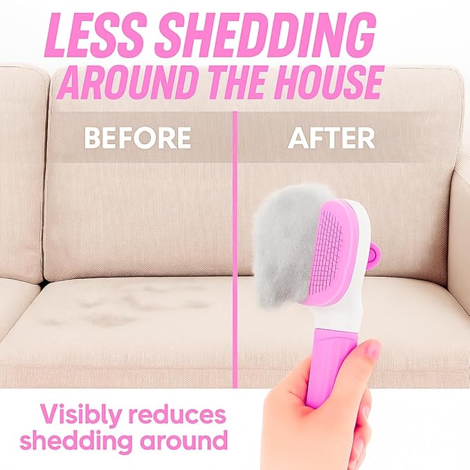 Namylya Cat Brush for Shedding &amp; Grooming – Slicker Brush for Dogs and Cats with Long Hair – Removes Tangles, Mats &amp; Loose Fur