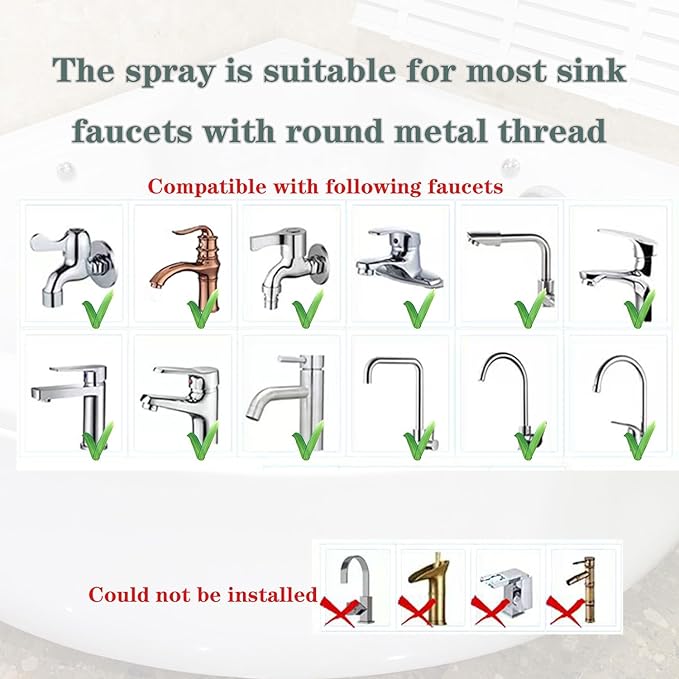 Tub faucet spayer attachment,Bathtub Shower Head Sink-Faucet with 5 Adapters, 79" Hose for Pet Dog Rinse, Baby Bath &amp; Hair washing, ON/OFF Extension for Tub Faucet, Utility Sink, Garden,Bathroom