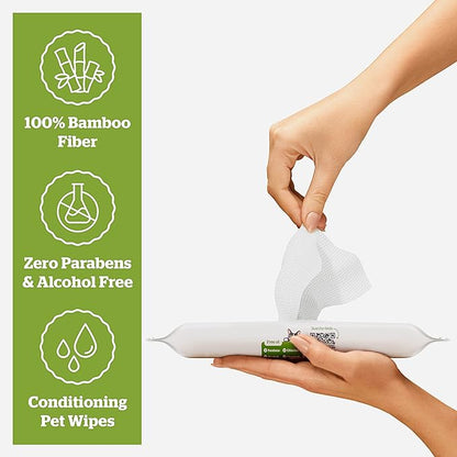 Pogi’s Dog Wipes Travel Packs – Hypoallergenic Pet Wipes for Paws, Body &amp; Butt – Cleaning &amp; Hydrating, Green Tea Scent, 240-Count