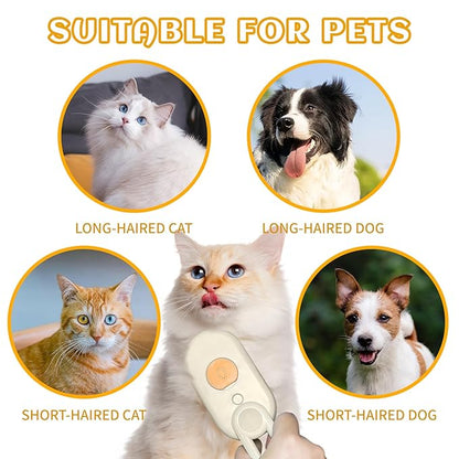 Spritz Defur Comb for Cats, New 3-in-1 Cat Steam Brush for Massaging and Cleaning Shedding Pets, Comb for Long and Short Hair Cats and Dogs Grooming Tool (Coffee)