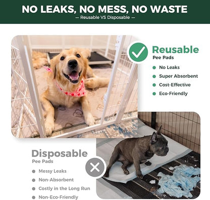 FXW Washable Pee Pads for Dogs, Puppy Pads with Super Absorbent, Specifically Designed for FXW Rollick/Homeplus 32/40/45inch 8 Panels Dog Playpen, 71" Square, Khaki, 2 Packs
