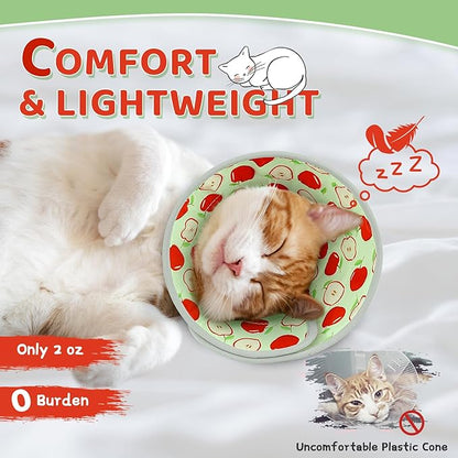 Cat Cone Collar Soft to Stop Licking, Adjustable, Foldable Lightweight Kitten Cones After Surgery Recovery for Cats &amp; Kittens, Cat Cone Alternative (AppleRed, L)