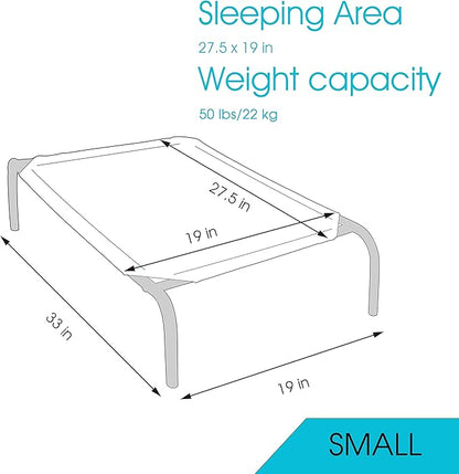 PHYEX Raised Pet Cot for Small Pets, Elevated Dog Bed with Breathable Mesh, Sturdy Steel Frame for Indoor &amp; Outdoor Use, Non-Slip Design, Easy Clean, 33-Inch Blue