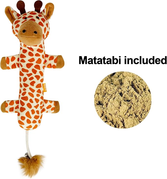 TTcat Catnip Silvervine Matatabi Pillow for Cats &amp; Kittens,Cat Kicker Toy,Crinkle Sound Toy,Large Size Cat Pillow Soothing Plush(Giraffe).