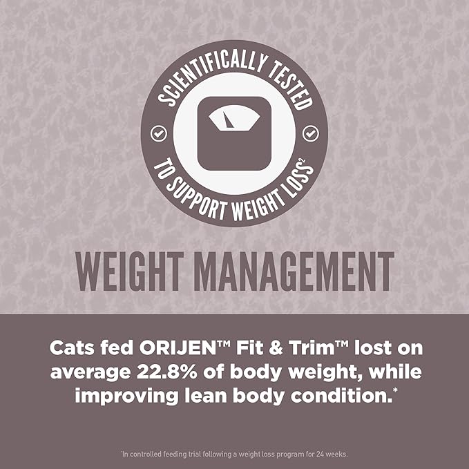 ORIJEN Fit &amp; Trim Grain Free High Protein Premium Dry Cat Food 12lb Bag